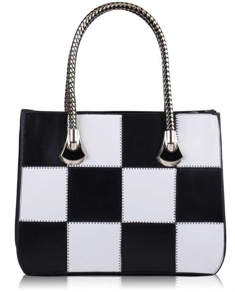 gucci black and white checkered bag|gucci black and brown handbag.